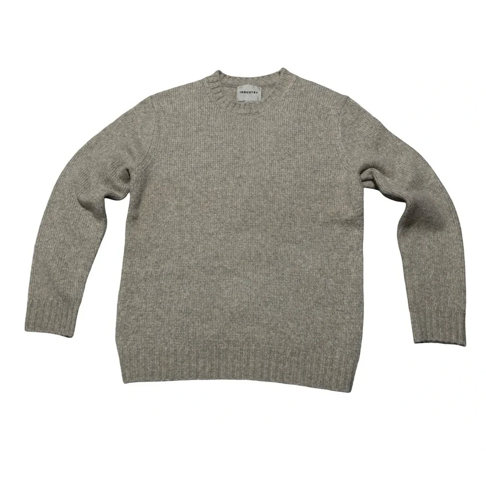 INDUSTRY‎ Men's Acrylic Blend Crewneck Knit Sweater Beige Size Small 21 x 27